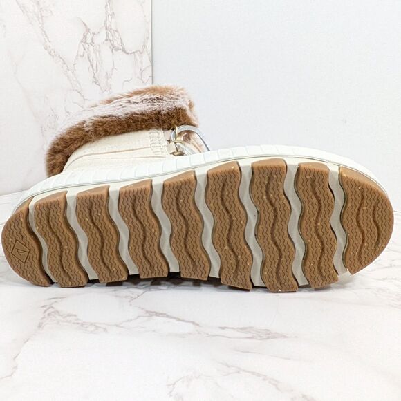 NEW Sperry Women's Torrent Waterproof Winter Lace Up Snow Boot Ivory Size 6.5 US - Picture 8 of 10